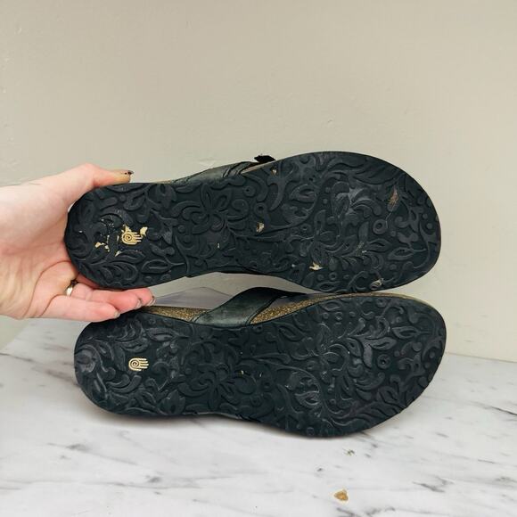 Teva Ventures Black Leather Flip Flops Women’s Size 7 - Picture 7 of 10